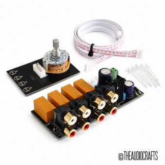 4 Way Stereo Audio Input Selector System - Chassis mount RCA Block Ver 2.0