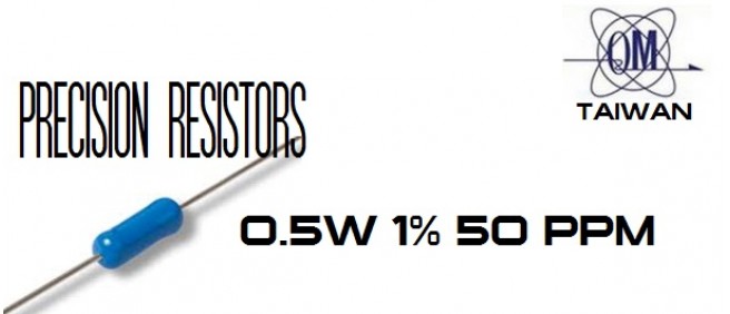QM Metal Film Precision Resistors 1/2 Watt 1%