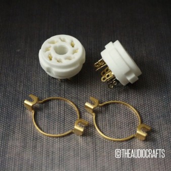 8 pin Gold Plated Ceramic tube socket - Chassis Mount 
